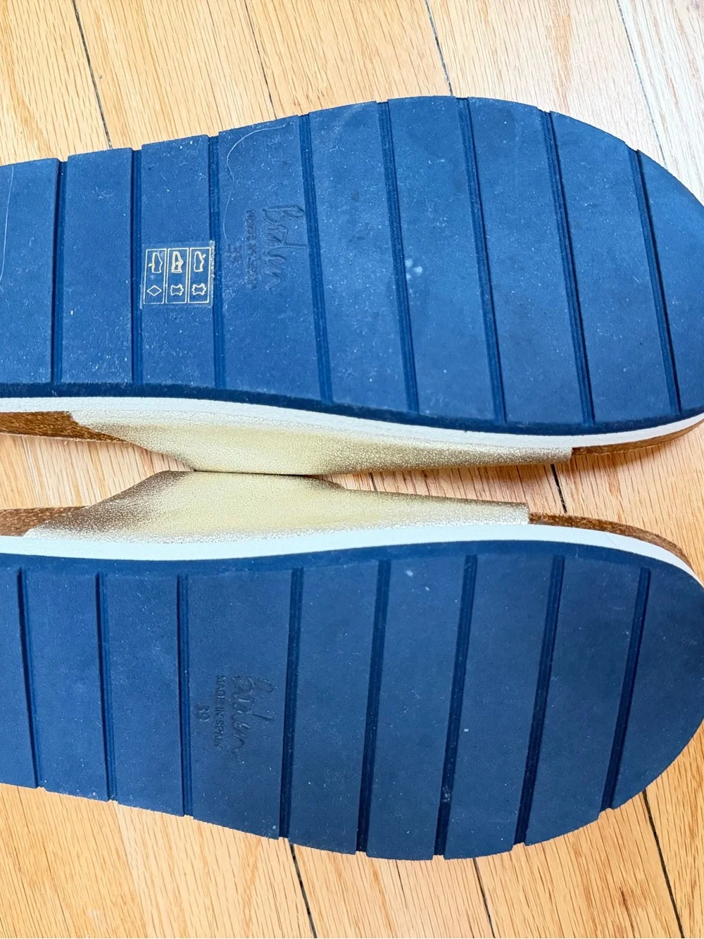 Boden Ottoline Metallic Gold Leather Footbed Sandals EU 39